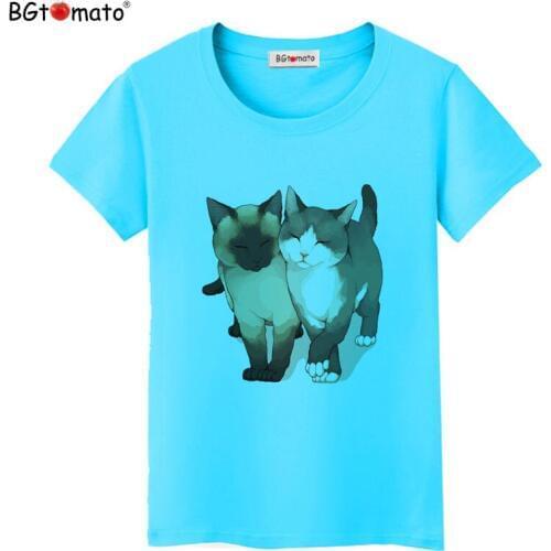 BGtomato T shirt Brand new style 3D cat shirt hot sale kawaii t-shirt women Comfortable casual clothes women top tees