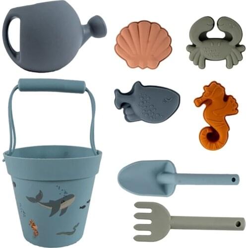 Children Beach Baby Toys Silicone Summer Digging Sand Tool With Shovel Water Game Play Outdoor Toy Set Sandbox