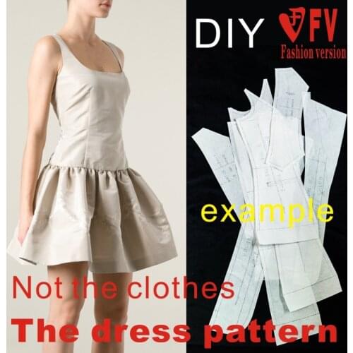 Clothing DIY The dress Dresses Sewing Pattern cutting drawing Womens Dress Sewing Template BLQ-69