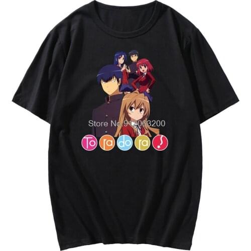 Japanese Cartoon Toradora mens T-shirt Summer New Unisex T-shirt short-sleeved Pure Casual Fashion mens Clothing