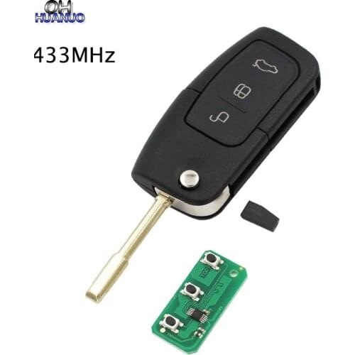 Hot sale New Modified Remote Key 3 Button 433MHZ With 4D60/63 Chip for Ford + FO21 Uncut Blade