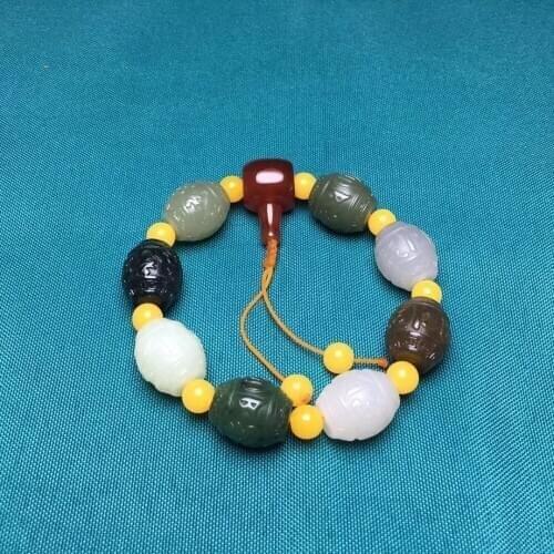 Hetian jade bracelet with fine quality and tight structure hb07
