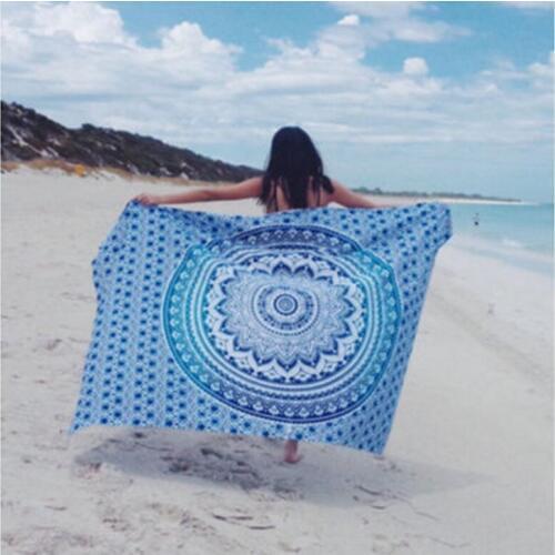 Indian Mandala Wall Hanging Multifunctional Tapestry Bohemia Printed Bedspread Cover Yoga Mat Beach Mat Blanket Picnic cloth