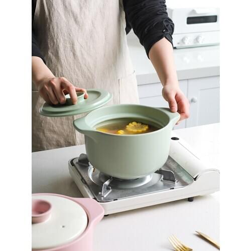 Double-cover micro-pressure Nordic double-cover casserole lock water stew pot soup energy-saving heat storage household high tem