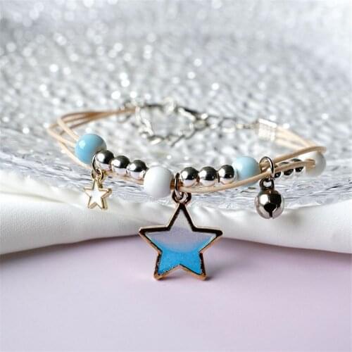 BFF Bell Ceramic Friends Gifts Beads Pendant Star Moon Butterfly Bracelet Friends Bracelet