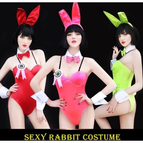 Cosplay DJ Jazz Dance Costumes For Lady Sexy Party Bar Dancers Pub Stage Fluorescence in Females Rabbit Costume BL1089