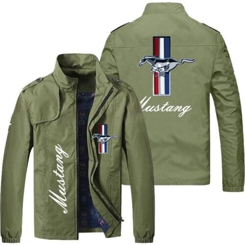 2021 New bountique racing Mustang mens jacket sports casual mens zipper spring and autumn fashion slim jacket K