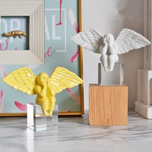 [MGT] European Creative resin sculpture cherub Angel modern home decoration crafts living room room decoration statues