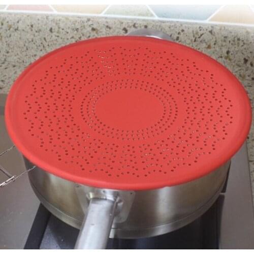 2021 New 3in1 Multifunction Silicone Splatter Guard Screen Pan Skillet Cover Lid Spill Stopper Pot Potholder With Folding Handle