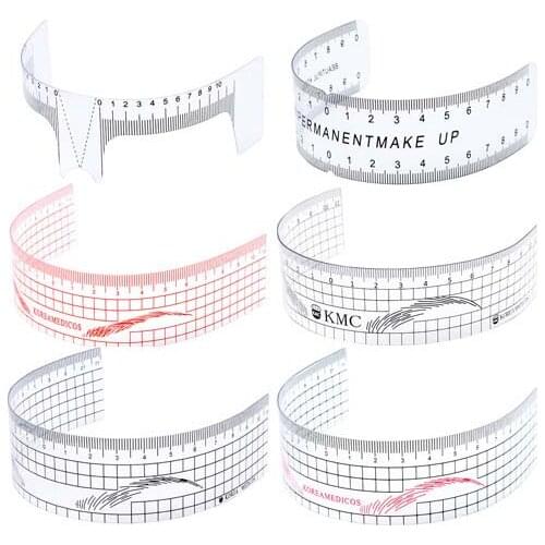 Reusable Semi Permanent Eyebrow Ruler Eye Brow Measure Tool Eyebrow Guide Ruler Microblading Calliper Stencil Makeup