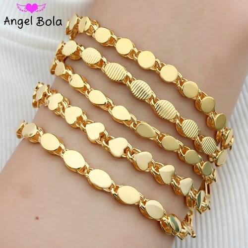 Muslim Gold Women Charm Bracelets Various Sizes To Choose From Luxury Jewelry Wedding Holiday Gifts Wholesale Non-fading