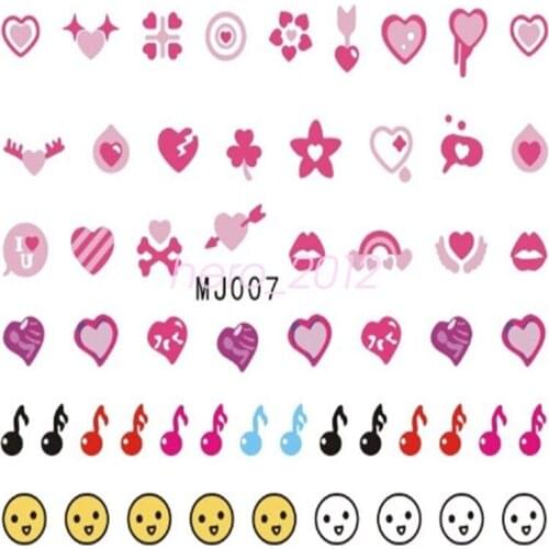 Valentines Day Heart Love Design Nail Stickers Romantic Kiss Lips Water Transfer Paper Decal Art DIY Decorations