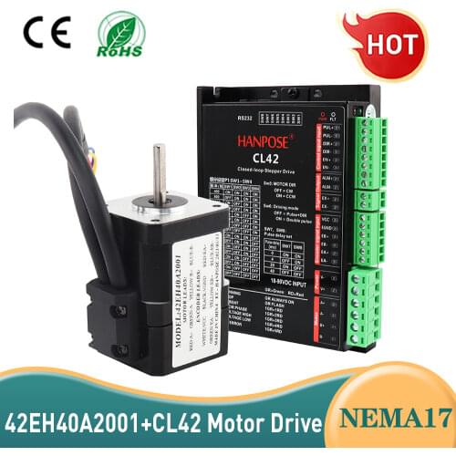 NEMA17 Closed Loop motor 2.0A 0.8N.m 42EH60A2001+CL42 sets Step-servo motor 60MM DC18-90V Servo Driver for 3D printer