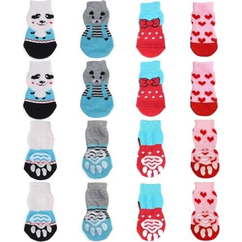 Indoor anti-slip socks for dogs and cats dog&cat socks Paw protection for animals-paw protection and traction to silicone gel