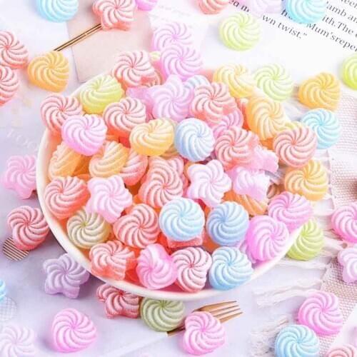 Flat Back Resin Scrapbook Mixed Style Cabochon Swirl Candy Paste DIY Material Resin Handicraft Accessories