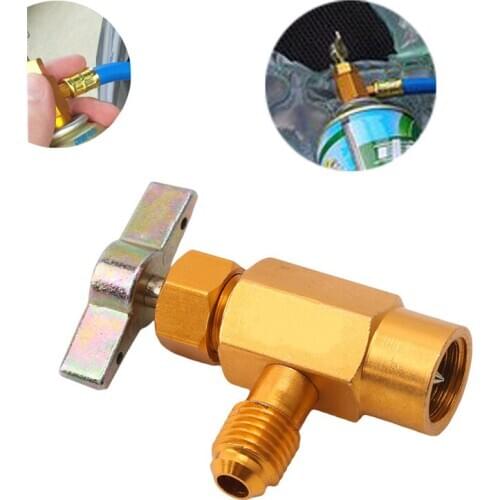 Car Air Conditioner Refill Refrigerant Tap Valve Bottle Opener Adapter Refueling Conditioning Tool