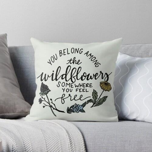 Among the Wildflowers Throw Pillow Cushion Cover Polyester throw pillows case on sofa home living room car seat decor 45x45cm