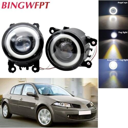 2PCS Car Front bumper LED Fog Lamps Angel Eye Light For Renault Megane 2/3 Duster Fluence Koleos Kangoo 2003-2015