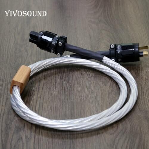 Xssh audio Silver-plated HIFI Power Cable Hi-end Super Power Core with Carbon Fiber Power Plug AU