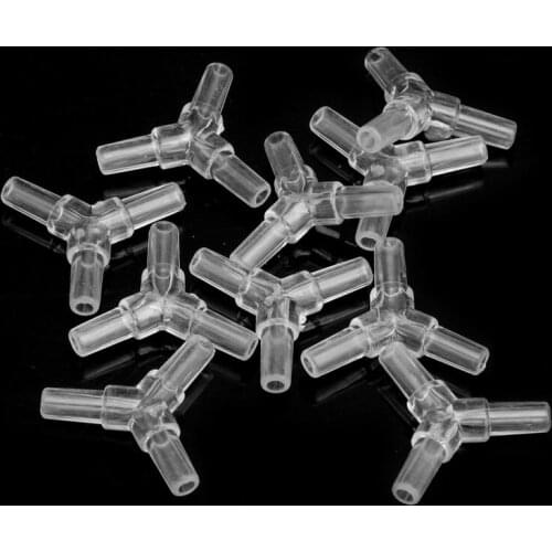 Y-shaped 10Pcs 3 Way Connector Clear Air Valves Oxygen Aquarium Fish Tank Tubing