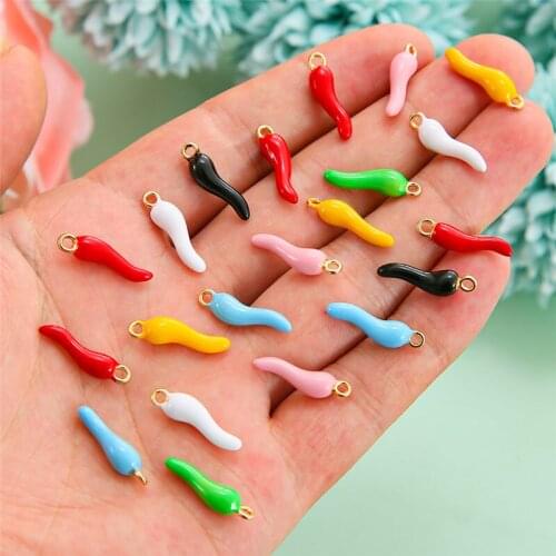 YEYULIN 10pcs/lot Mixed Color Chili Charms Alloy Pendant For Women Girls DIY Bracelet Necklace Jewelry Making Accessories