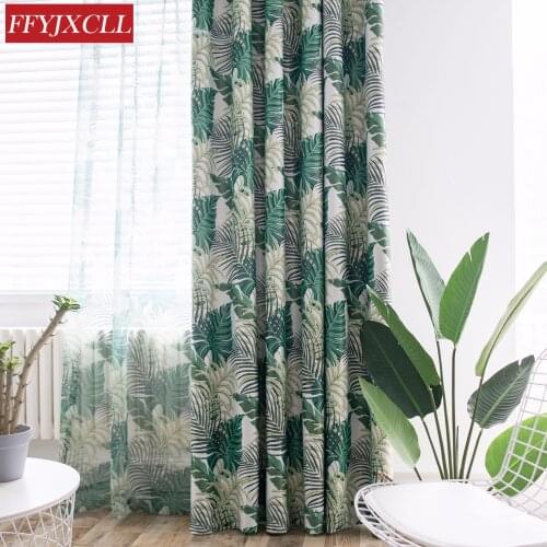 Pastoral American Country Curtains Thick Black Silk Shading Printed Curtains Screens Living Room Bedroom Curtains