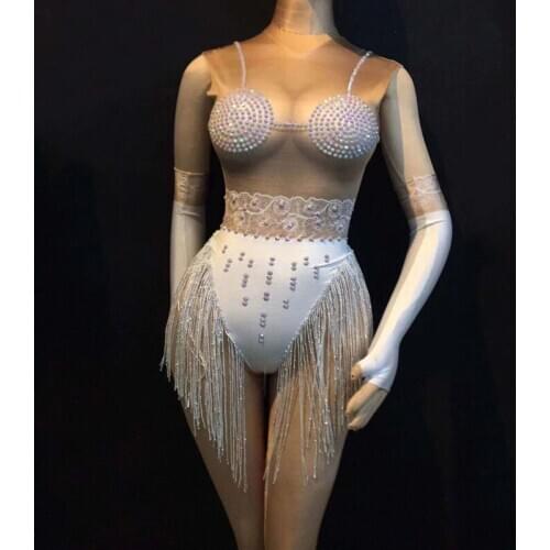 Sexy Rhinestones Bodysuits With Gloves Women Crystals Bodysuit Female Singer Stage Outfits Nightclub Bar Party Dance Wear DT330