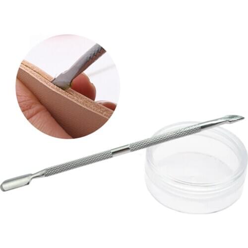 LMDZ 1Pc Silver Stainless Steel Dual Head Glue Stick ,Leather Edge Oil Pen for Leather Painting and Leather DIY Product