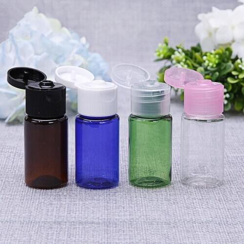 10ml 10pcs/lot Flip Cap Refillable Bottle Transparent Small Empty Clamshell Makup Container Liquid Cosmetic Jar Packaging Travel