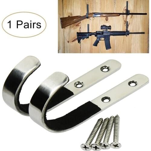 2Pcs Stainless Steel Felt Lined-Rifle Wall Mount Key Hooks Hangers Wall Mounted Hooks Key Coat Bag Hat Wall Hanging Hooks Tools