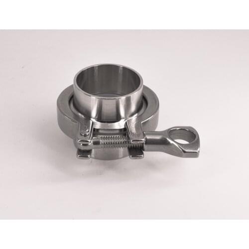 2" Tri Clamp x 45mm 1-3/4" Pipe OD Stainless Sanitary 2 PCS SS304 Weld Ferrules + 1 PC SS304 Clamp + 1 PC Gasket