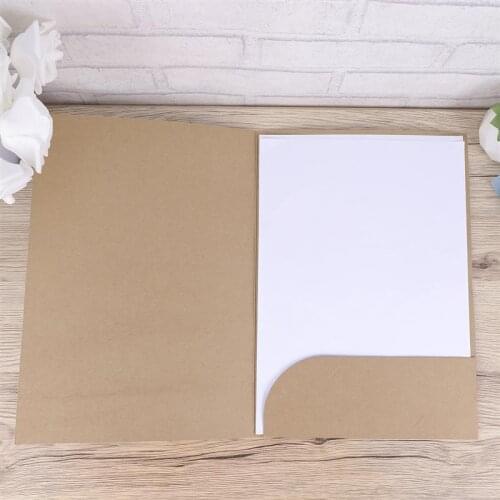 20pcs A4 Kraft Paper Presentation Folder Project File Document Folder Office Accessories A4 Single Insert Paper Folder