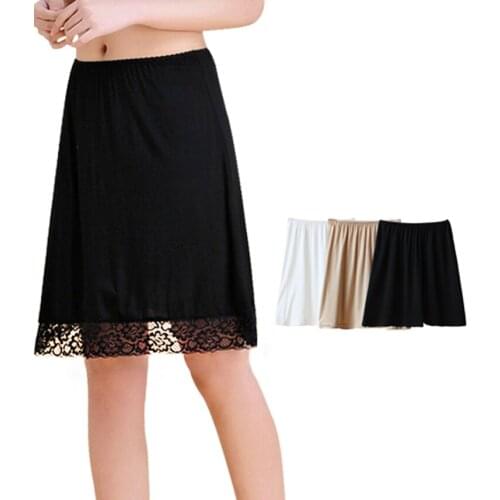 2021 basic underskirt women lace half length skirt innerwear short skirt half slip dress petticoat modal smooth safety skirt