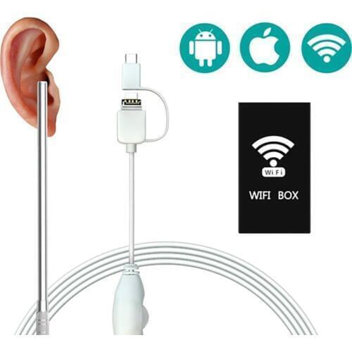 3 in 1 WiFi Borescope Inspection Camera Borescope Inspection Ear Wax Remover Tool Waterproof Camera For Android & IOS Smartphone