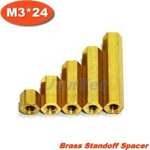 500pcs/lot Brass Standoff Spacer M3 Female x M3 Female 24mm