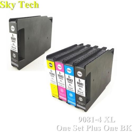 5PK Pigment Compatible Cartridge For T9081 - T9084 T9071-T9074 , For Epson WF-6090DW WF-6590DWF printer