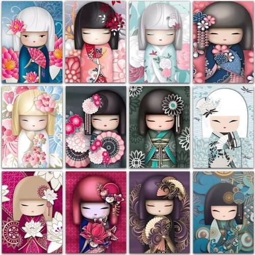 5D DIY Diamond Painting Cartoon Japanese Sexy girl flower Kit Full Square&Round Diamond embroidery Cross stitch Diamond mosaic