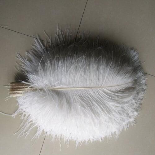 Free delivery! 100 pcs many natural white ostrich feathers 45-50 cm /18-20 inches ostrich feather wedding center focus
