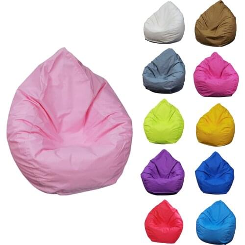 Bean Bag Covers Ultra Soft Solid Color Beanbag Chair Cover Stuffed Animals Toys Clothes Storage Solution Sofa Cover 90*115cm