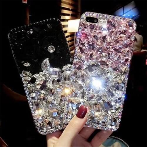 Fashion Gradient Color Pink Crystal Diamond Rhinestone Bling Case Cover For iPhone 12 Mini 11 Pro Max XS Max XR X 8 7 6S Plus SE