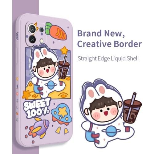 Sunshine Boy Pattern Case For Xiaomi Mi 11 10T 10 lite 9T Note 10 Redmi Note 9 9T 8 8Pro 7 7Pro 9 9A K40 K30 Liquid Silicone