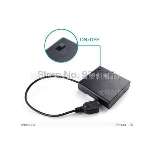 By dhl or ems 1000pcs USB 4AA Battery Box 4 AA Battery Box Holder Batteries Case with Switch cable adapter