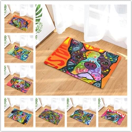Colour The Dog Floor Mats Living Rooms Anti-slip Carpet for Bedroom Kitchen Bathroom Rug Welcome Mats for Front Door