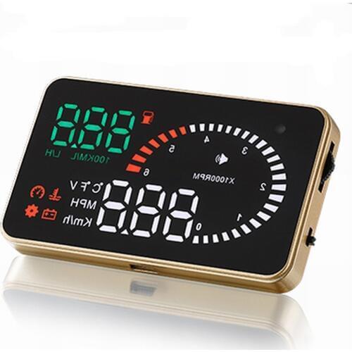 KM/h MPH Overspeed Warning X6 OBD2 system Golden design Smart 3 inch car display HUD display HD