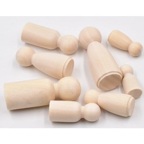 Wood doll DIY chess piece token wooden doll painted color snowman tree dolls Grimms doll puppet