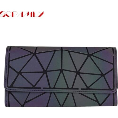 Long Wallet Women Purses Fashion Geometric Luminous Wallet Purse Female Handbag Standard Wallets Clutch Money Bag Card Holder