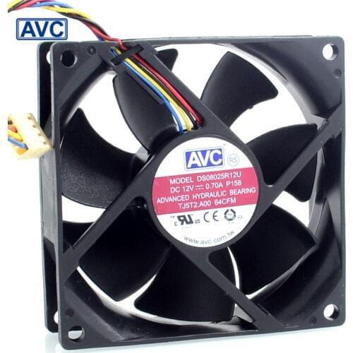 For AVC 8025 80mm cooling fan 12V 0.70A PWM DS08025R12U cooling fan speed control 80 * 80 * 25mm