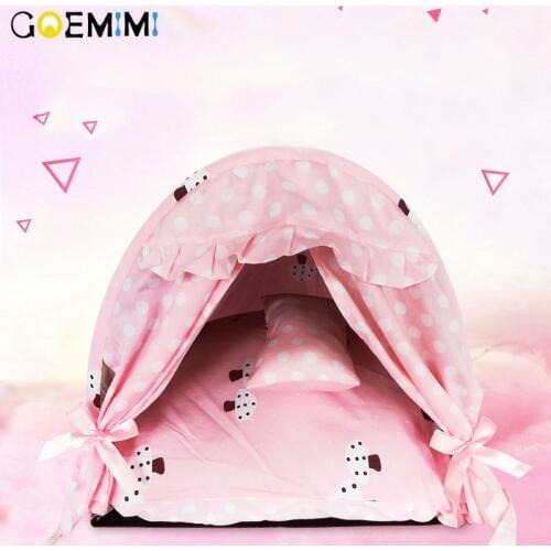 2019 Dog House Nest With Mat Lovely Puppy Bed With Pillow Cat Bed House For Small Medium Dogs Top Quality Puppy House