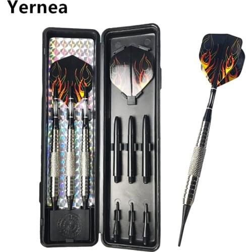 Yernea New 3Pcs/set Electronic Darts Professional Darts18g Indoor Sports Dart Soft Needle for Sporting Game