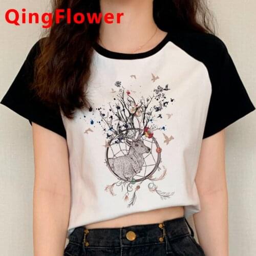 Graphic Dream Feather Korean Style T-shirt Women Fashion Cartoon Aesthetic T Shirt Kroean Style Tshirt 90s Streetwear Tee Female
